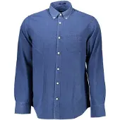 Gant Hommes, Chemise, Blue Cotton Men Shirt, Bleu, (S)