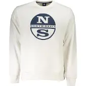 North sails Hommes, Pull-over, Bianco Cotton Men Sweatshirt, Blanc, (L)