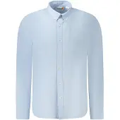 Timberland Hommes, Chemise, Azzurro Linen Men's Shirt, Bleu, (S)