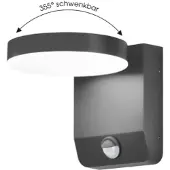 CMD LED Wandaussenleuchte 20W steuerbare Lichtfarbe IP54 Anthrazit -9083 (1434 lm, IP54)