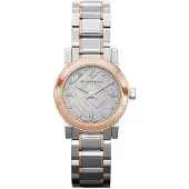 Burberry Montre Heritage pour femme, dorée et argentée