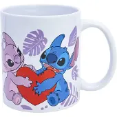 Stor STITCH & ANGEL - Love - Mug en céramique 325ml, Tasse, Multicolore, Bleu, Rouge, Blanc
