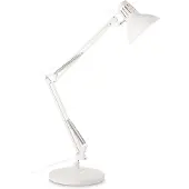 Ideal Lux Lampe de bureau moderne Wally Metal Blanc et Cuivre 1 Lumière E27