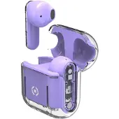 Celly SHEER Casque True Wireless Stereo (TWS) Ecouteurs Appels/Musique Transparent, Violet