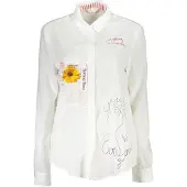 Desigual Femmes, Chemise, Chemise à manches longues blanche femme, Blanc, (XXL)