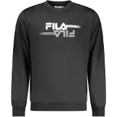 FILA Hommes, Pull-over, Sweat-shirt zippé noir pour hommes, Noir, (S)