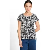 Tom Tailor T-shirt bleu nuit / blanc cassé