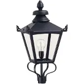 Elstead Lighting Tête de lampadaire rétro noire E27 60 W Grampian Elstead