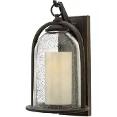 Elstead Lighting Applique murale d'extérieur en verre, bronze huilé, E27, 60 W, Quincy