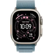 Apple Bracelet Alpine Loop pour Watch | 44/45/46/49 mm - Taille S - Light Blue / Black Titanium