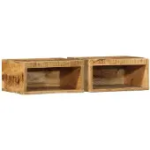 vidaXL Armoires murales TV 2 pcs. Bois de manguier rugueux