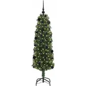 vidaXL Sapin de Noël artificiel avec 150 LEDs avec support Vert 150 cm