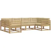 vidaXL Ensemble de salon de jardin 6 pièces, blanc et beige