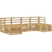vidaXL Ensemble de salon de jardin 6 pièces, blanc, en bois d'acacia massif
