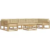 vidaXL Ensemble de salon de jardin 6 pièces, blanc et beige