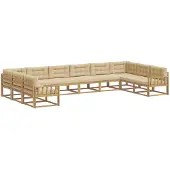 vidaXL Ensemble de salon de jardin 10 pièces, blanc et beige
