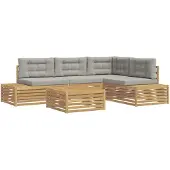 vidaXL : Ensemble de 6 assises de jardin en polyester, couleur blanche
