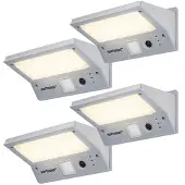HOFTRONIC™ - Applique Murale solaire 2W 3000K IP65 Gris détecteur mouvement 4x