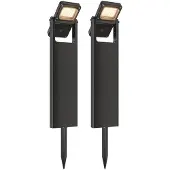 HOFTRONIC™ - Lanterne solaire de jardin inclinable 3000K Noir 2 pièces IP54