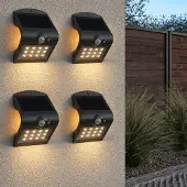 HOFTRONIC™ - Applique murale solaire 1,5W 3000K IP65 Noir détecteur mouvement