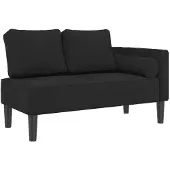 vidaXL Chaise longue avec coussin noir velours