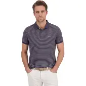 New Zealand Polo bleu rayé, en coton