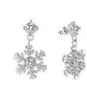 Beneto Charm boucles d'oreilles en argent Flakes AGUP2752 (L), (zircone cubique)