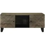 vidaXL Table basse noire 100x54x40 cm en bois massif de manguier