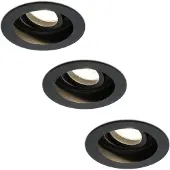 HOFTRONIC™ - Spot LED encastrable 3x4W GU10 2700K Noir IP20 Dimmable Inclinable