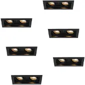 HOFTRONIC™ - Spots LED encastrables doubles Durham 8W 2700K GU10 Noir