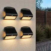 HOFTRONIC™ - Applique murale solaire 8W 3000K IP65 Noir détecteur de mouvement