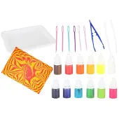 Kik Kit créatif pour la technique de peinture à l'eau Ebru, comprenant des accessoires et 12 couleurs