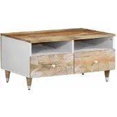 vidaXL Table basse 80x54x40 cm en bois massif de manguier