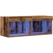 vidaXL Ensemble meuble TV Montage mural Bois ancien 80 x 30 x 30 cm
