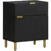 vidaXL Table de chevet noir 50x33x60 cm bois d'ingénierie