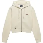 Superdry Veste de survêtement 'Essential' bourgogne / blanc cassé