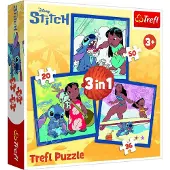 Trefl Puzzle 3 en 1 : L'heure avec Stitch 34896