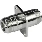Telegärtner N adapter panel mounting (F-F) 50 Ohm, Câble + prise électronique, Argent
