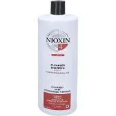 Nioxin System 4 Shampoo détergent pour cheveux fins, colorés et visiblement clairsemés - format de 1000 ml