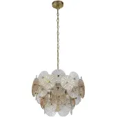 Searchlight Pendentif Wagon Wheel 5Lt - Bronze, verre clair et ambre