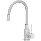 Quadron MAGGIE Mitigeur de cuisine Steinsteel avec bec flexible VERYWHITE MAT - blanc mat