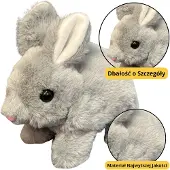 Lean Toys Peluche mascotte doudou lièvre lapin gris 18cm