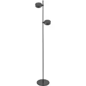 Zafferano Super O Lampadaire Led Noir Rechargeable Et Dimmable 2 Modules Lumineux