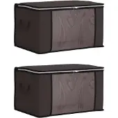 vidaXL : Boîtes de rangement avec fenêtre transparente sur le côté, lot de 2, 61,6 litres