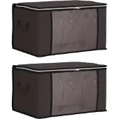 vidaXL : Boîtes de rangement avec fenêtre transparente sur le côté, lot de 2, 37,5 L