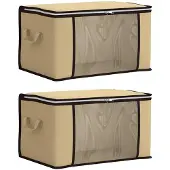 vidaXL : Boîtes de rangement avec fenêtre transparente sur le côté, lot de 2, 90,3 L