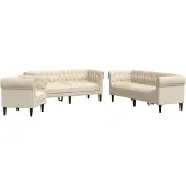 vidaXL Ensemble de canapés 3 pièces tissu crème