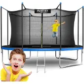 Neo-Sport Trampoline de jardin 14ft/435cm avec filet intérieur et échelle