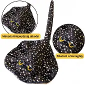 Lean Toys Peluche mascotte raie pastenague doudou à pois noir 50cm