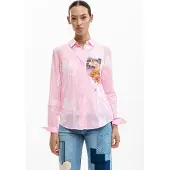 Desigual Chemisier mélange de couleurs / rose clair